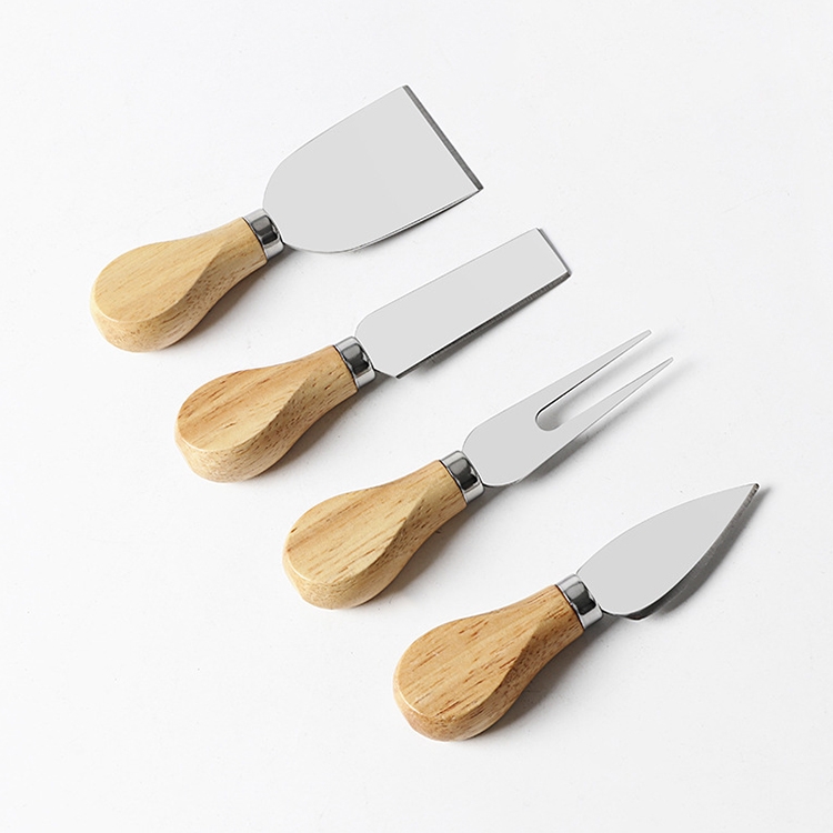 

kn603 4 in 1 Wooden Handle Stainless Steel Cheese Knife Baking Tool Set