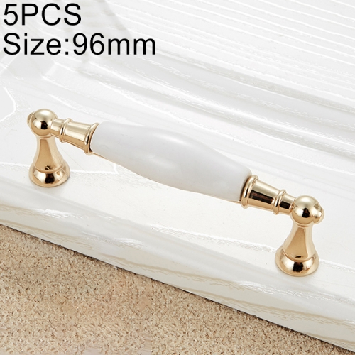 

5 PCS 5027-96 Gold Imitated Zinc Alloy Ceramic Handle for Cabinet Wardrobe Drawer Door, Hole Spacing: 96mm