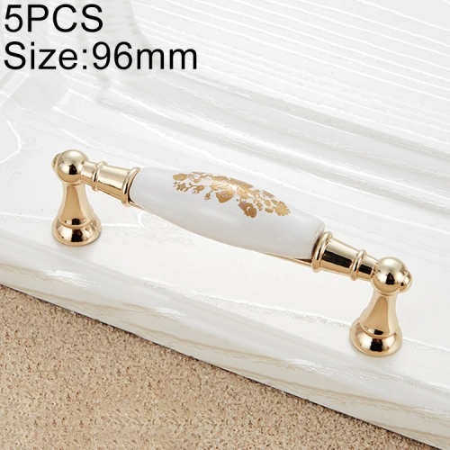 

5 PCS 5027-96 Gold Imitated Zinc Alloy Ceramic Handle for Cabinet Wardrobe Drawer Door, Hole Spacing: 96mm