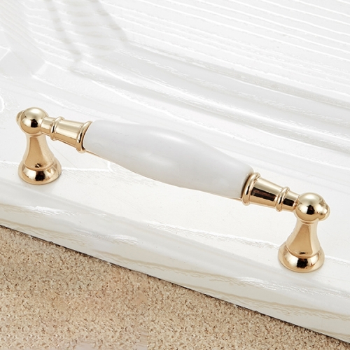 

2 PCS 5027-128 Gold Imitated Zinc Alloy Ceramic Handle for Cabinet Wardrobe Drawer Door, Hole Spacing: 128mm