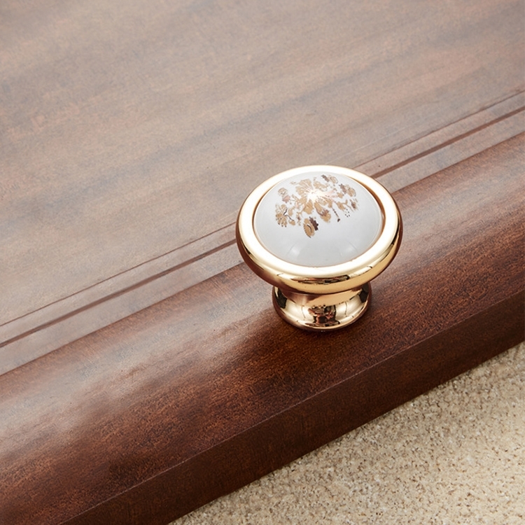 

5 PCS 5089 Gold Imitated Zinc Alloy Ceramic Handle for Cabinet Wardrobe Drawer Door