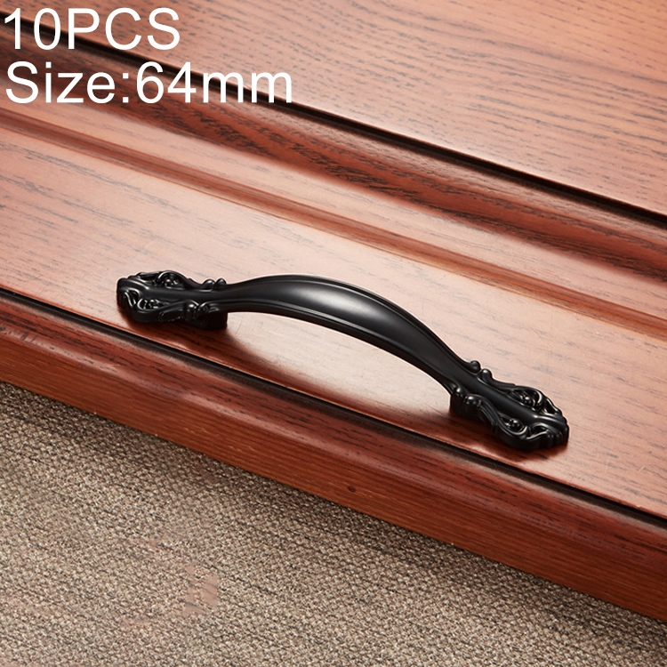 

10 PCS 6032A-64 Simple Archaistic Zinc Alloy Handle for Cabinet Wardrobe Drawer Door, Hole Spacing: 64mm