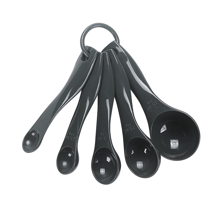 

kn082 5 in 1 Plastic Measuring Spoon Kitchen Tool Set(Black)