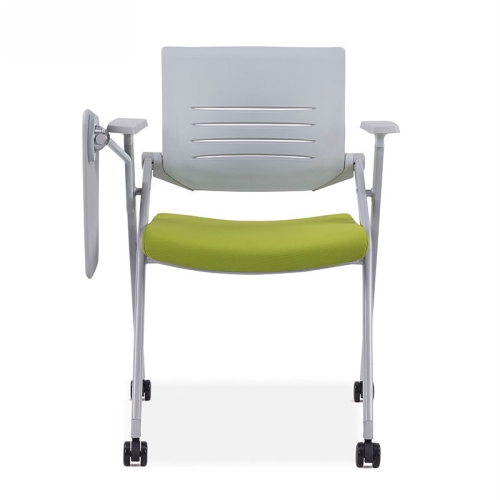 

129D Thick Breathable Mesh Folding Training Chair Conference Chair with Writing Board (Green)