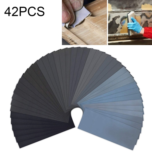 

42 PCS LANHU Grit 120-3000 Wet And Dry Polishing Grinding Sandpaper，Size: 22.9 x 9.1cm