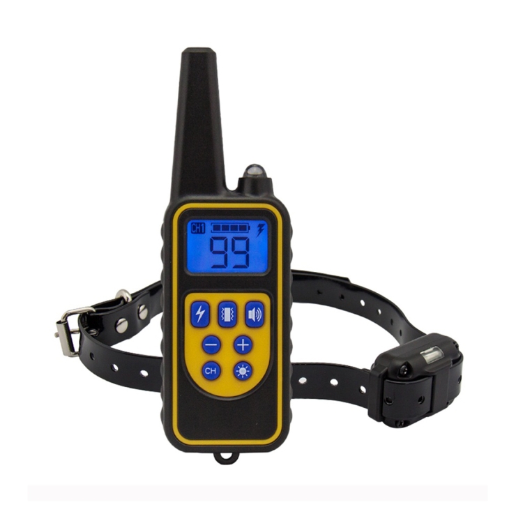 

WELLTURN 776 Waterproof LCD Backlight Display Pet Dog Training Anti Barking Collar (Black)