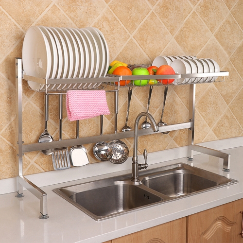 

92cm Stainless Steel Kitchen Bowl Fruit Basket Dish Drain Rack Storage Holder, Standrad Version
