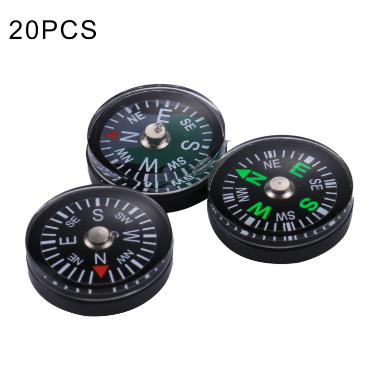 

20 PCS 15mm Outdoor Sports Camping Hiking Pointer Guider Plastic Compass Hiker Navigation, Random Color Delivery