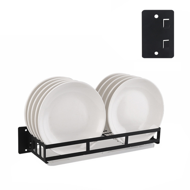 

Stainless Steel Wall-mounted Kitchen Rack Hanging Dish Holder (Black)