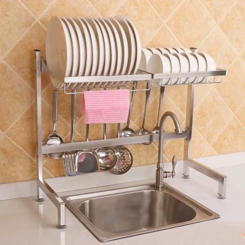 

62cm Stainless Steel Kitchen Bowl Dish Drain Rack Storage Holder, Standrad Version