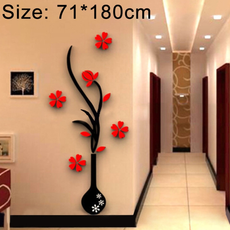 

Creative Vase 3D Acrylic Stereo Wall Stickers TV Background Wall Corridor Home Decoration, Size: 71x180x5cm