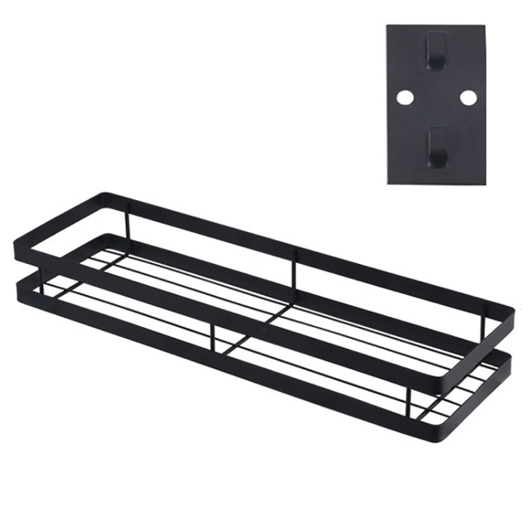 

35cm Kitchen Punch-free Wall Mount Seasoning Storage Rack (Black)