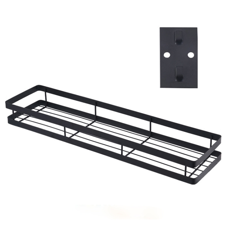 

50cm Kitchen Punch-free Wall Mount Seasoning Storage Rack (Black)