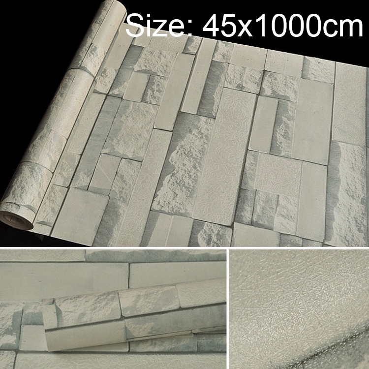 

Qingyun Stone Creative 3D Stone Brick Decoration Wallpaper Stickers Bedroom Living Room Wall Waterproof Wallpaper Roll, Size: 45 x 1000cm