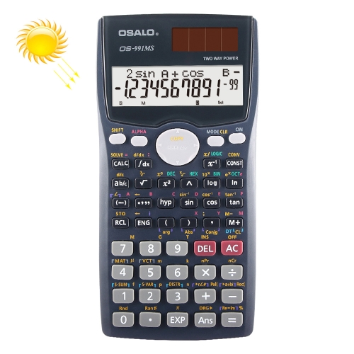 

OSALO OS-991MS 10+2 Digits Double Line Display Multi-functional Student Function Scientific Calculator Solar Energy Dual Power Calculator