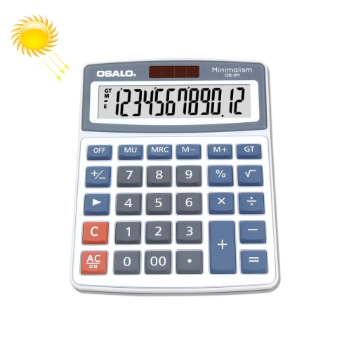 

OSALO OS-3M 12 Digits Desktop Calculator Solar Energy Dual Power Calculator