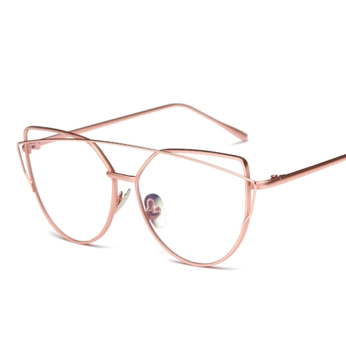 

Women Metal Frame Non-prescription Eyeglasses Eyewear Frame(Pink)