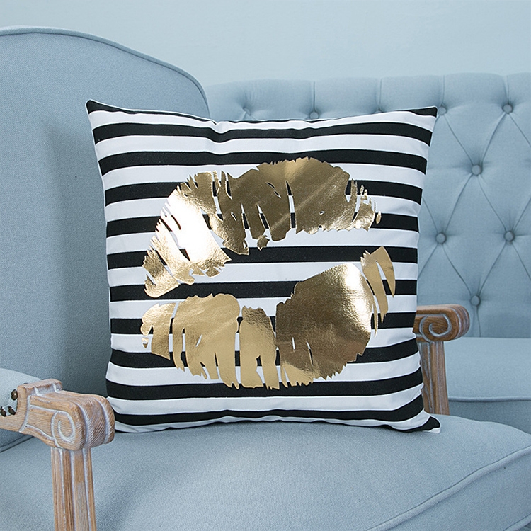 

Fashion Bronzing Gold Printed Cushion Cover Sofa Seat Pillow Case, Size: 45*45cm