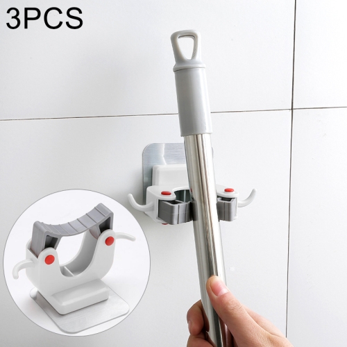 

3 PCS Mop Broom Holder Wall Mounted Kitchen Hanging(White)
