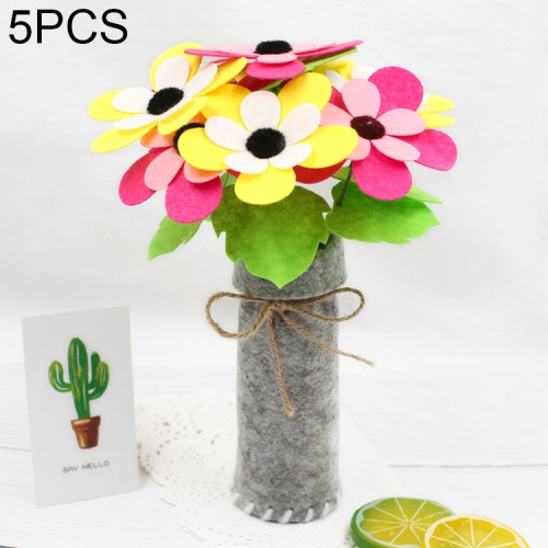 

5 PCS DIY Non-woven Fabrics Simulated Potted Flowers Children Handmade Mothers Day Gifts