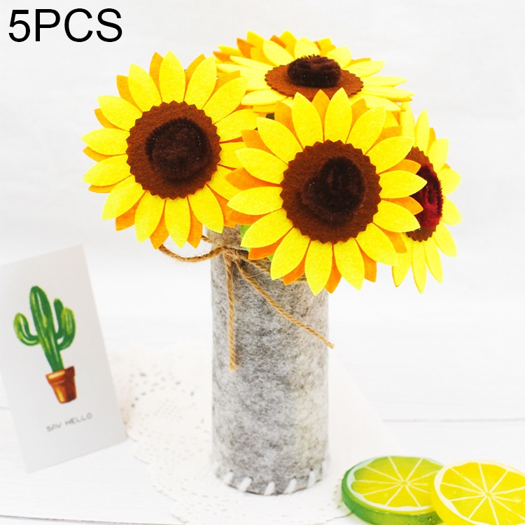 

5 PCS DIY Non-woven Fabrics Simulated Potted Flowers Children Handmade Mothers Day Gifts