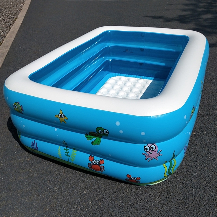 

Household Children 1.1m Three Layers Rectangular Printing Inflatable Swimming Pool, Size: 110*90*46cm