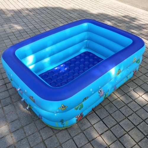 

Household Children 1.3m Three Layers Rectangular Printing Inflatable Swimming Pool, Size: 130*90*48cm