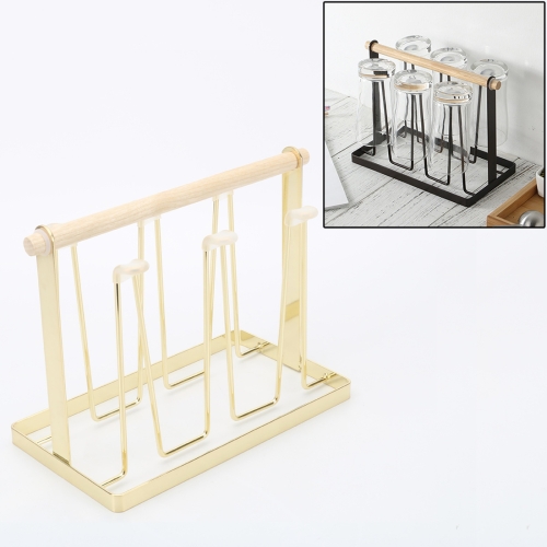 

Iron Kitchen Cup Holder Drain Shelf(Gold)
