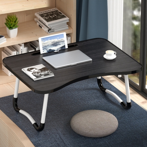 

W-leg Type Adjustable Folding Portable Laptop Desk, with Non-slip Mat & Card Slot (Black)