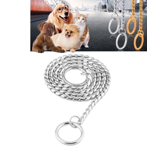 

Pet Collars Pet Neck Strap Dog Neckband Snake Chain Dog Chain Solid Metal Chain Dog Collar，Length:35cm(Silver)