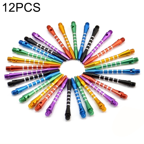 

12 PCS Throwing Toy 53mm Shafts Aluminium 2BA Dart Shaft, Random Color Delivery