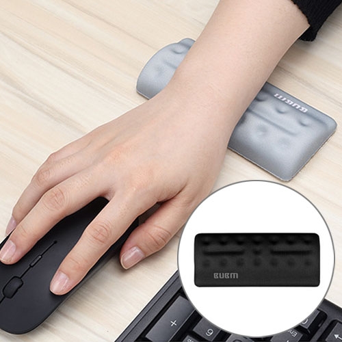 

BUBM Mouse Pad Wrist Support Keyboard Memory Pillow Holder, Size: 13 x 5.5 x 1.7cm (Black)