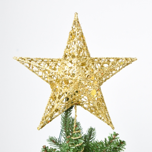 

Glitter Iron Star Christmas Tree Top Decoration Ornament, Size: 25cm x 20cm, Random Color Delivery