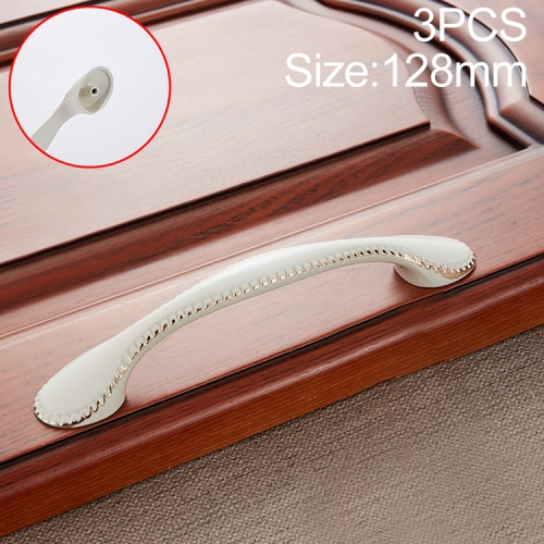 

3 PCS 6009-128 Ivory White Drawer Cabinet Door European Style Retro Copper Handle