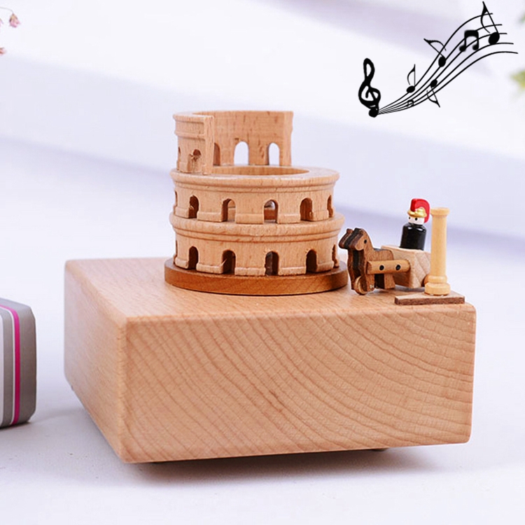 

Colosseum Shape Home Decor Originality Wooden Musical Boxes
