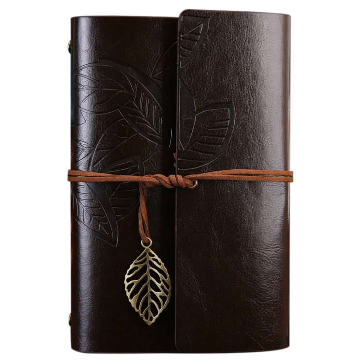 

Creative Retro Autumn Leaves Pattern Loose-leaf Travel Diary Notebook, Size: L (Coffee)