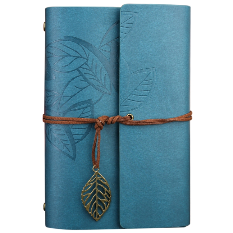 

Creative Retro Autumn Leaves Pattern Loose-leaf Travel Diary Notebook, Size: M (Blue)