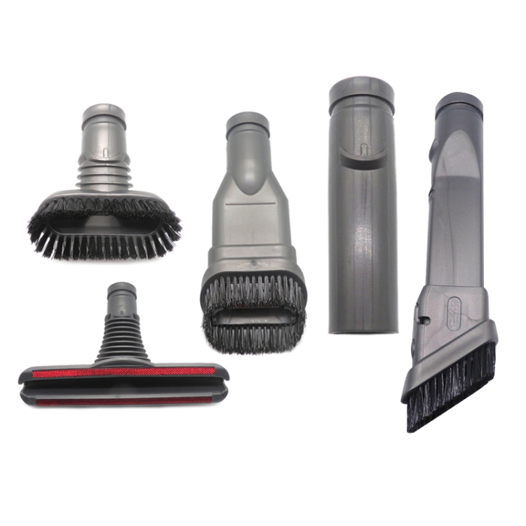 

XD974 5 in 1 Round Brush + 2 x Stiff Brush + Bed Brush + Connector for Dyson Vacuum Cleaner Parts Kits