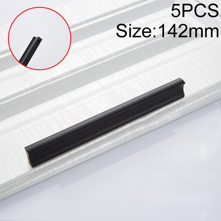 

5 PCS 2070-128 Aluminum Alloy Cabinet Door Drawer Handle (Black)