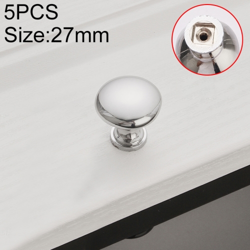 

5 PCS 6585 American Style Single Hole Cabinet Door Drawer Handle(Silver)