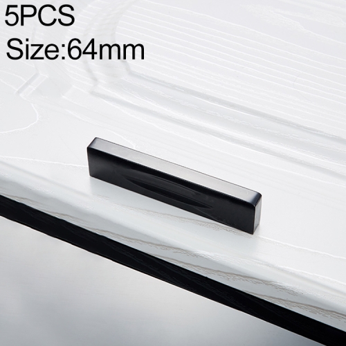 

5 PCS 2058_64 Space Aluminum Closet Cabinet Handle (Black)