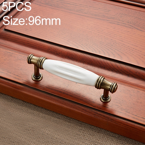 

5 PCS 5001_96 Fine Gold Octagonal White Ceramics Hardware Cabinet Handle