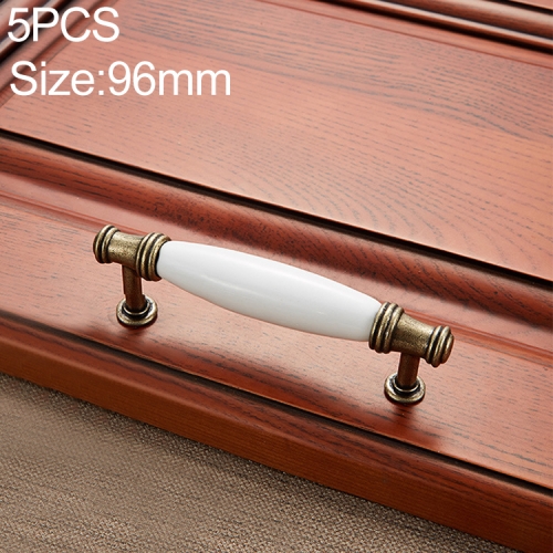 

5 PCS 5001_96 Fine Gold White Ceramics Hardware Cabinet Handle