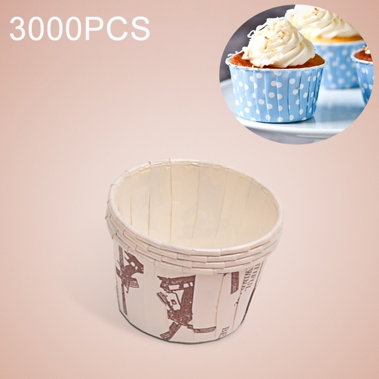 

3000 PCS Round Lamination Cake Cup Muffin Cases Chocolate Cupcake Liner Baking Cup, Size: 5 x 3.8 x 3cm