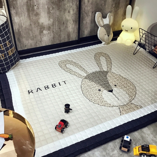 

Rabbit Pattern Rectangular Polyester Anti-skid Household Carpet Yoga Mat, Size: 195cm x 145cm