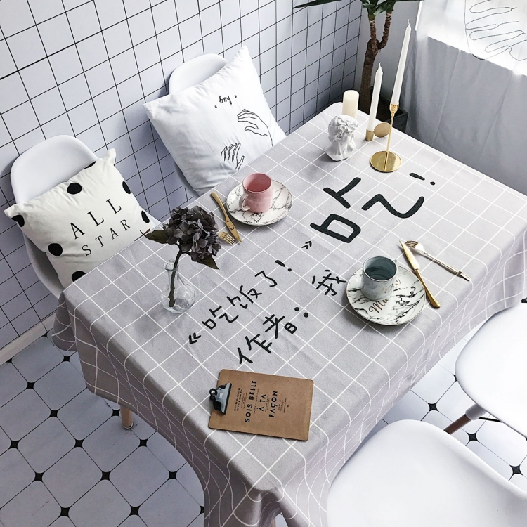 

Have Meal Pattern Waterproof Anti-scalding Rectangle Cotton and Linen Table Cloth, Size: 140 x 100cm