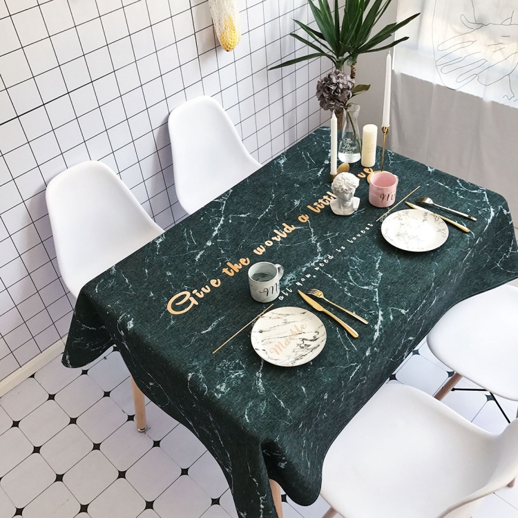 

Black Marble Pattern Waterproof Anti-scalding Rectangle Cotton and Linen Table Cloth, Size: 200 x 140cm