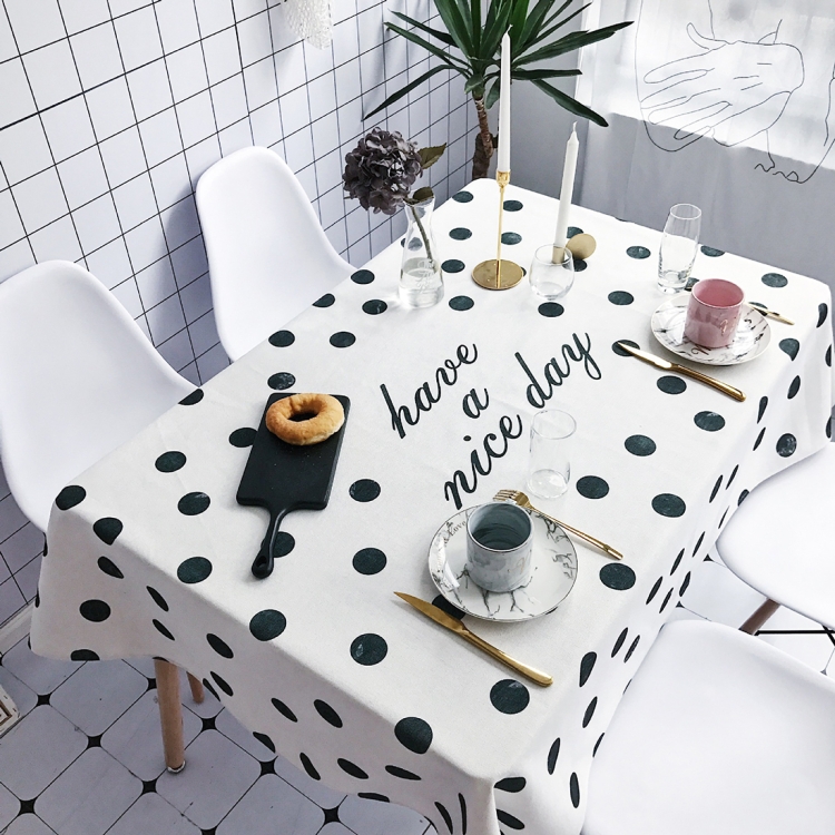 

Small Wave Point Pattern Waterproof Anti-scalding Rectangle Cotton and Linen Table Cloth, Size: 140 x 100cm