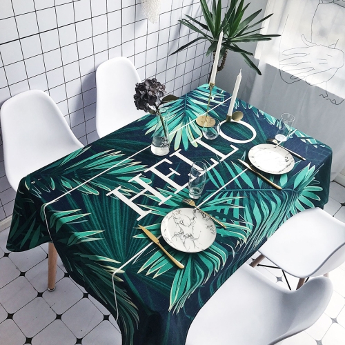 

Palm Leaves Pattern Waterproof Anti-scalding Rectangle Cotton and Linen Table Cloth, Size: 140 x 100cm