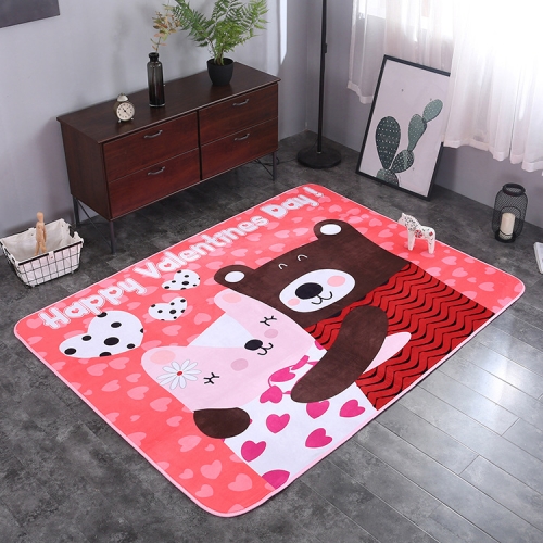 

Hug Bear Pattern Rectangular Polyester Anti-skid Household Carpet Yoga Mat, Size: 200cm x 150cm